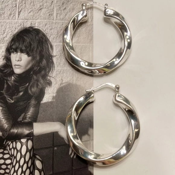 Boutique Jewelry - Chunky Large Hoop Earrings | 925 Sterling Silver